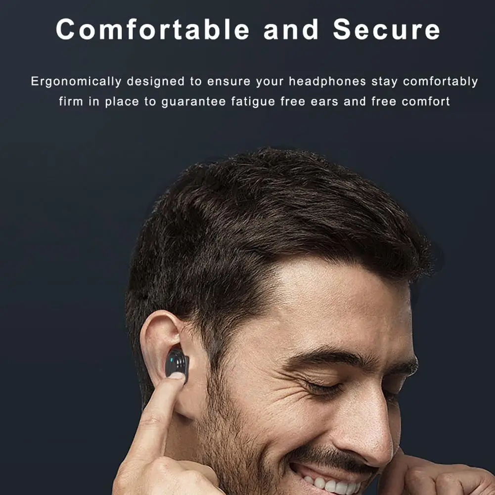 H01 беспроводные Bluetooth TWS 5,0 наушники-вкладыши 9D стерео музыкальные наушники светодиодный Электрический дисплей IPX7 водонепроницаемый