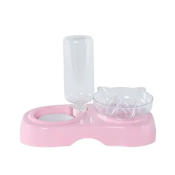 

Pet Anti-Slip Food Dish Water Bowl Cats Dogs Feeder Double Oblique Bowls Q1QC