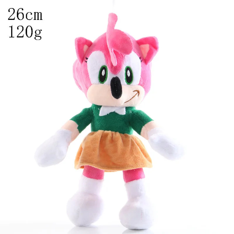 28cm Sonic Plush Doll Black Blue Yellow Hedgehog Soft Stuffed Toy Hot Game Shadow Knuckles Tails For Children Christmas Gifts