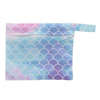 Ohbabyka Reusable Cloth Diaper Bag 18*14cm Travel Hanging Bags Waterproof Menstrual Nursing Pads Bag Mini Small WetBag 6 Colors 1