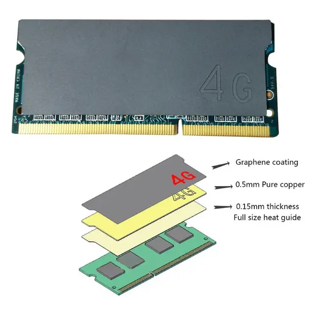 순수 구리 도금 그래핀 노트북 게임 노트북 메모리 방열판, 냉각 조끼 라디에이터 RAM 메모리 쿨러 방열판 DDR4 ECC