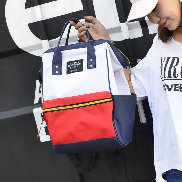

Large Amount 2019 Spring New Products Multi-color Students Contrast Color Travel Backpack