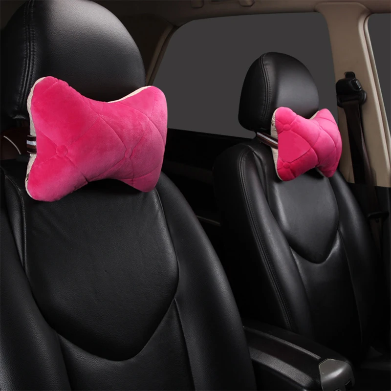 1 пара подголовников для автомобильных сидений дышащая кристальная Бархатная подушка для шеи клетчатый узор поддержка головы Автомобильный интерьер
