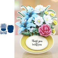 Цветочный изобилие цветок металлические режущие штампы для скрапбукинга и изготовления открыток новые высечки