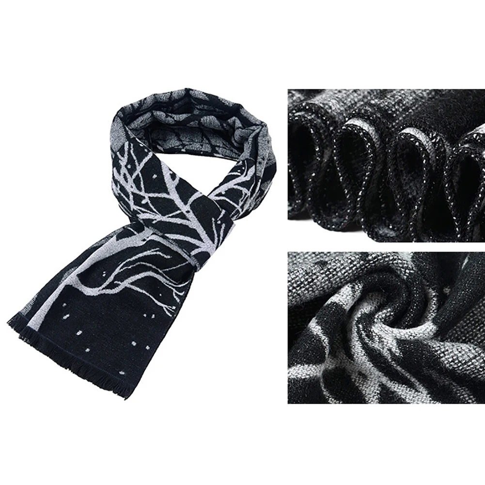 nueva marca de invierno, Классические мужские аксессуары, зимний теплый мягкий шарф, шаль, шарфы с рисунком дерева