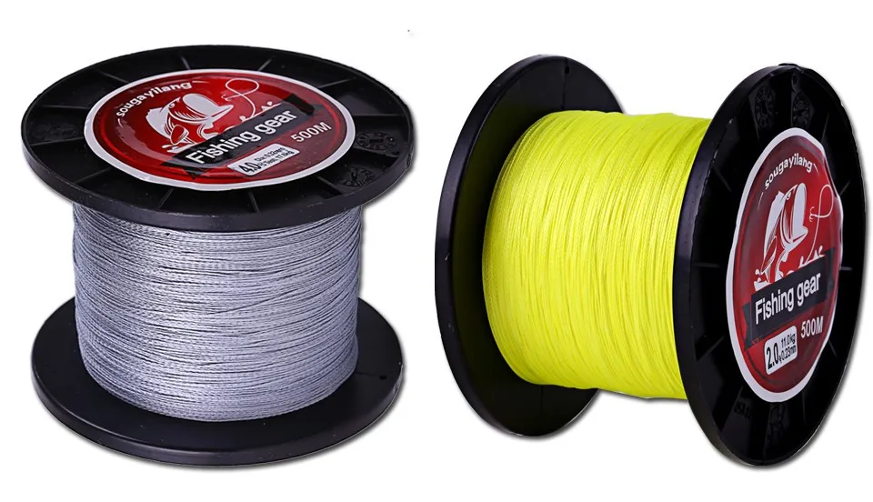 Sougayilang Brand 500M 4 Strands 12-72LB Multifilament PE Material Braided Fishing Line Multicolor Line Fishing Tackle De Pesca