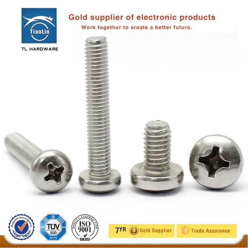 

Cross recessed pan head screws m5 M6 DIN7985 GB818 304 Stainless Steel Cross Recessed Pan Head Screws Phillips Screws