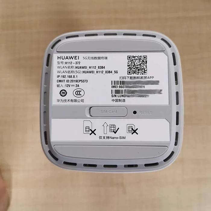 Huawei 5G CPE Pro(H112-372)5G NSA+SA(n41/n77/n78/n79),4G LTE(B1/3/5/7/8/18/19/20/28/32/34/38/39/40/41/42/43) CPE Wireless Router