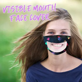 

4PCS Women Men Unisex Mask With Clear Window Visible Expression Mouth Mask Washable Reusable Face Mask Masque Adulte Lavable