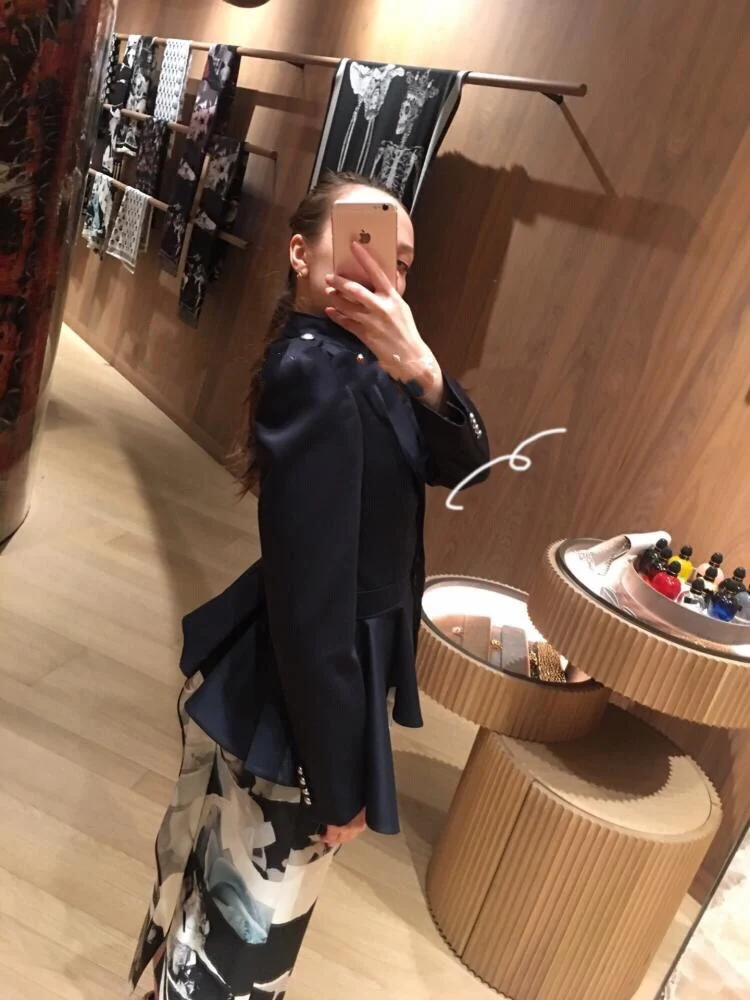 New Arrival Spring Women Clothes Fashion Asymmetrical High Waist Skirt Jacket Elegant Office Ladies Black Blazer