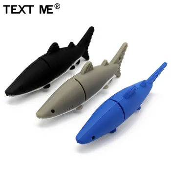 

TEXT ME 64GB Cool blue gary black shark model usb flash drive usb 2.0 4GB 8GB 16GB 32GB pendrive stick
