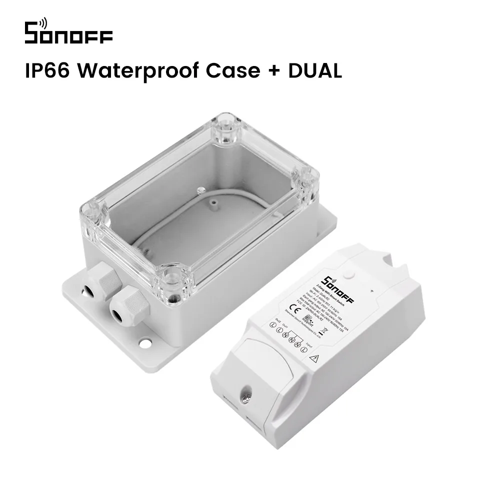 Itead SONOFF IP66 Waterproof Cover Case Junction Box Compatied With sonoff Basic/RF/Pow/Dual/TH10/TH16 Smart Home WiFi Switch 5