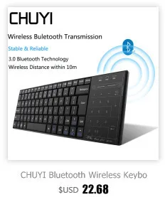 CHUYI портативная мини Bluetooth клавиатура беспроводная Тонкая черная компьютерная клавиатура для iPad iPhone Android, планшет, ноутбук PC