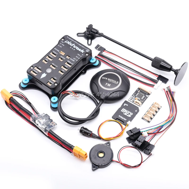 

Pixhawk PX4 PIX 2.4.8 32 Bit Flight Controller w/ 4G SD Safety Switch Buzzer 7M GPS+PPM+I2C+shock Absorber+xt60 power module