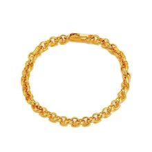 MxGxFam(23 см x 5,8 мм) Круглый круглый браслет, ювелирные изделия для мужчин и женщин, дизайн, 24 k чистый золотой цвет, гипоаллергенный