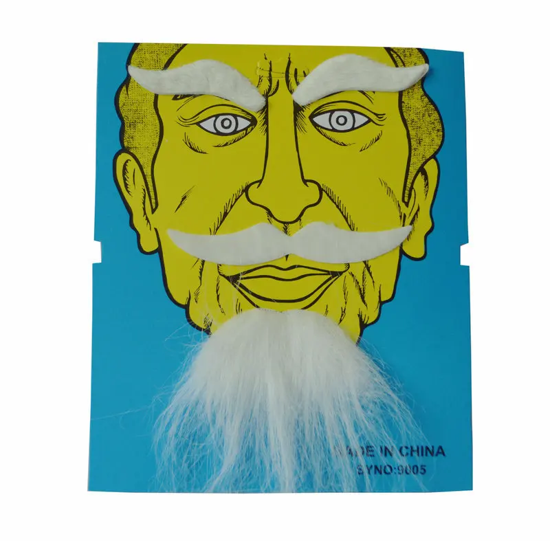 

Halloween Makeup Ball Party Figure Dressing up Props Black/white Beard Eyebrows Three-piece Set Stage Performance