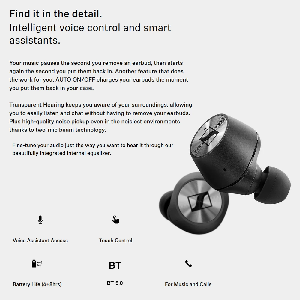 Наушники Sennheiser TWS Momentum True беспроводные Bluetooth наушники HiFi Музыкальная гарнитура aptX наушники Handsfree для смартфона