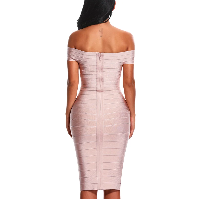 Женское Бандажное платье с открытыми плечами INDRESSME элегантное облегающее