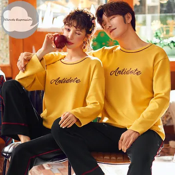 

Autumn 100% Cotton Pajamas Set Elegant Women Pyjamas Nightgowns Sleepwear Pajama Sets Pijamas Mujer Size 2XL Causal Home Clothes