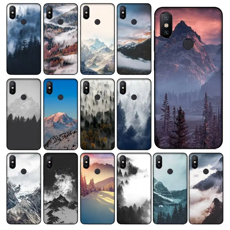 Motirunner Mountain Peak Forest Snow White Smoke Custom Photo Soft Phone Case For Redmi Note 4 5 6 7 5a 8 8pro | Мобильные телефоны