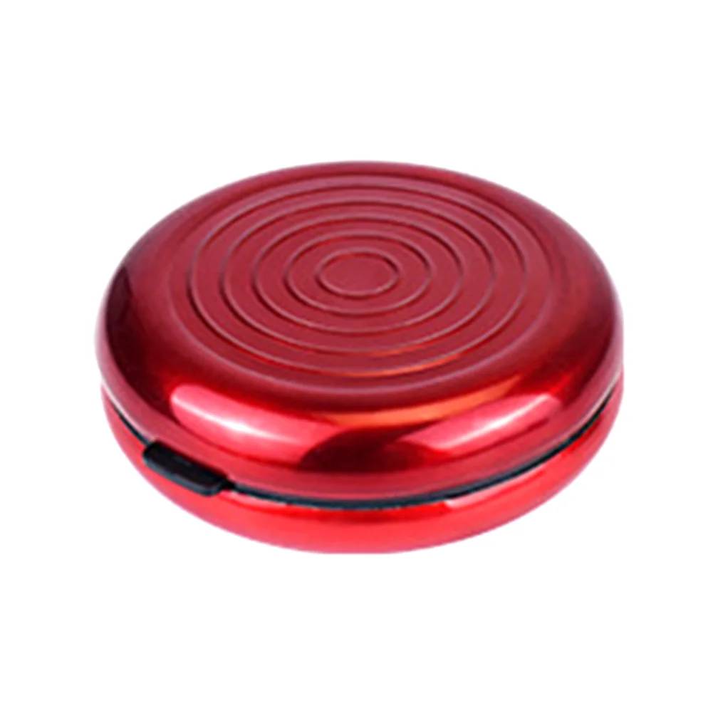 С зеркалом анти-осенняя защитная коробка для хранения монет дисплей твердый круглый портативный 7 слотов пыленепроницаемый алюминиевый контейнер из сплава - Цвет: Red