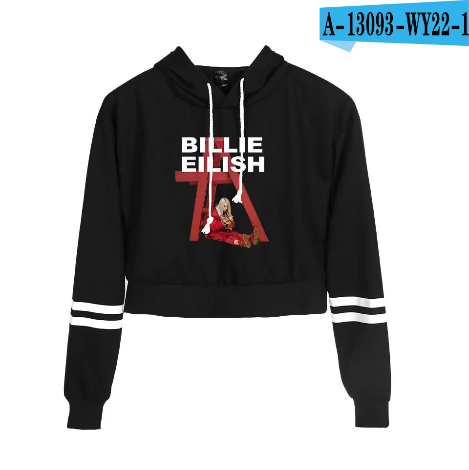 Модный укороченный топ, толстовки Billie Eilish, женские пикантные весенне-осенние хлопковые толстовки высокого качества, одежда для девочек Billie Eilish - Цвет: Лаванда