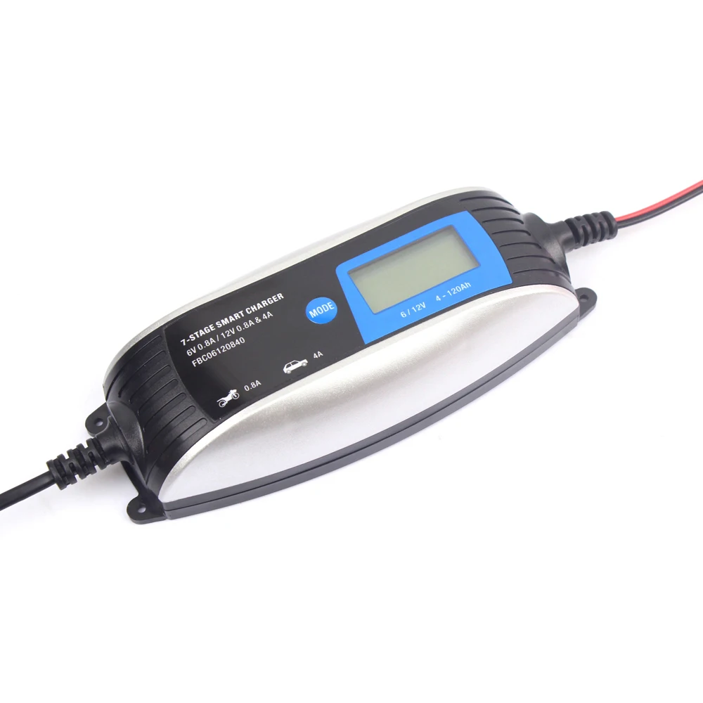 Автомобильное зарядное устройство 12V 0.8A/4A 6V 0.8A 7-stage AGM GEL WET EFB lcd интеллектуальное зарядное устройство для игрушечного мотоцикла автомобиля