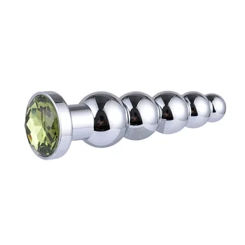 Metal Butt Plug With Five Balls Anal Dildo Prostate massage Stainless Steel Anal Plug Sex Toys 5