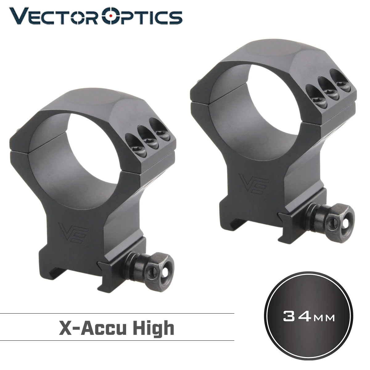 Vector Optics 34mm X-Accurate High RIflescope Mount Rings Picatinny 21mm Quality Six Bolts 1.6 Inch | Спорт и развлечения