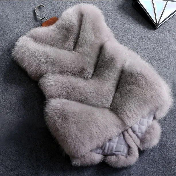 Пушистый Casaco Inverno Женский пушистый меховой жилет Зимний толстый пушистый жилет из искусственного меха без рукавов с v-образным вырезом короткий жилет XL740