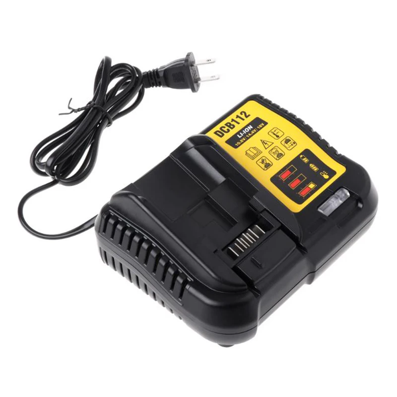 FFYY-Dcb112 Li-Ion Батарея Зарядное устройство для Dewalt 10,8 V 12V 14,4 V 18V Dcb101 Dcb200 Dcb140 Dcb105 Dcb200 черный