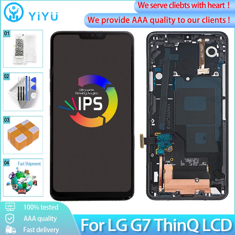 6 1 &quotНовый дигитайзер для LG G7 ThinQ G710 ЖК-дисплей сенсорный экран с рамкой Замена LCD