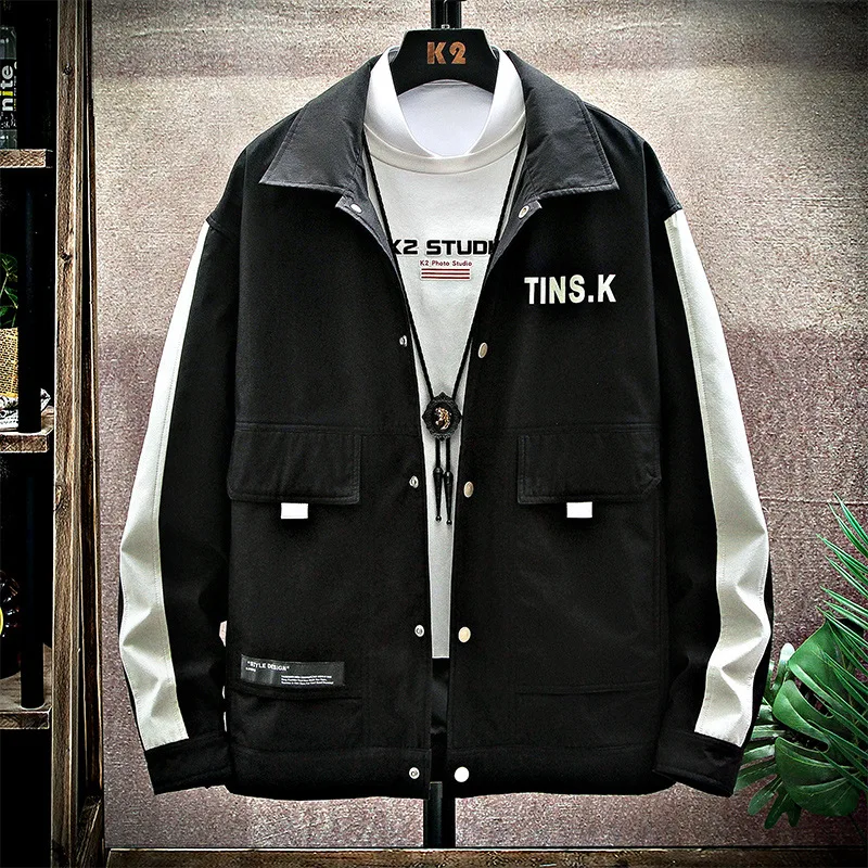 

2020 Spring New Style Tooling Jacket Men's Korean-style Fashion INS Handsome MEN'S Coat Slim Fit Tops