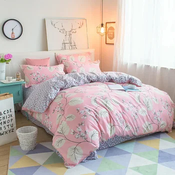 

Thumbedding Floral Bedding Set Leaves Sweet Classic Girls Duvet Cover Pink Single King Queen Full Twin Unique Design Bed Set