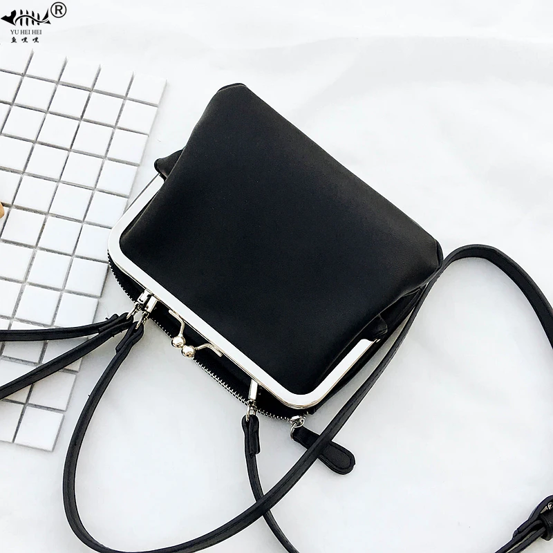 

Unique Designer Solid Bag Bags Vintage PU Leather Women Shoulder Crossbody Bag Kiss Lock Shell Bags Wristlet Handbags