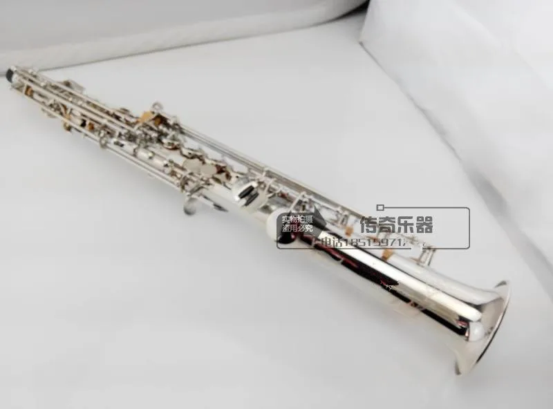 

High quality Sax Nickel plated soprano saxophone Bb complete accessories Free shipping saxofone