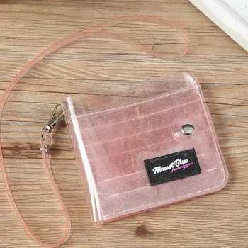 

Laser PVC Card Transparent Coin Purse Women Wallet Clear Short Purse Mini Money Wallet Card Holder Bolsas Female Zipper Wallets