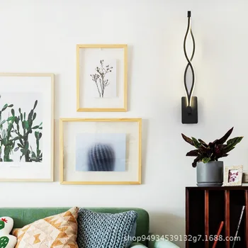 

European-style Nordic style bedside led bedroom simple hotel corridor lamps living room post-modern aluminum wall lamps