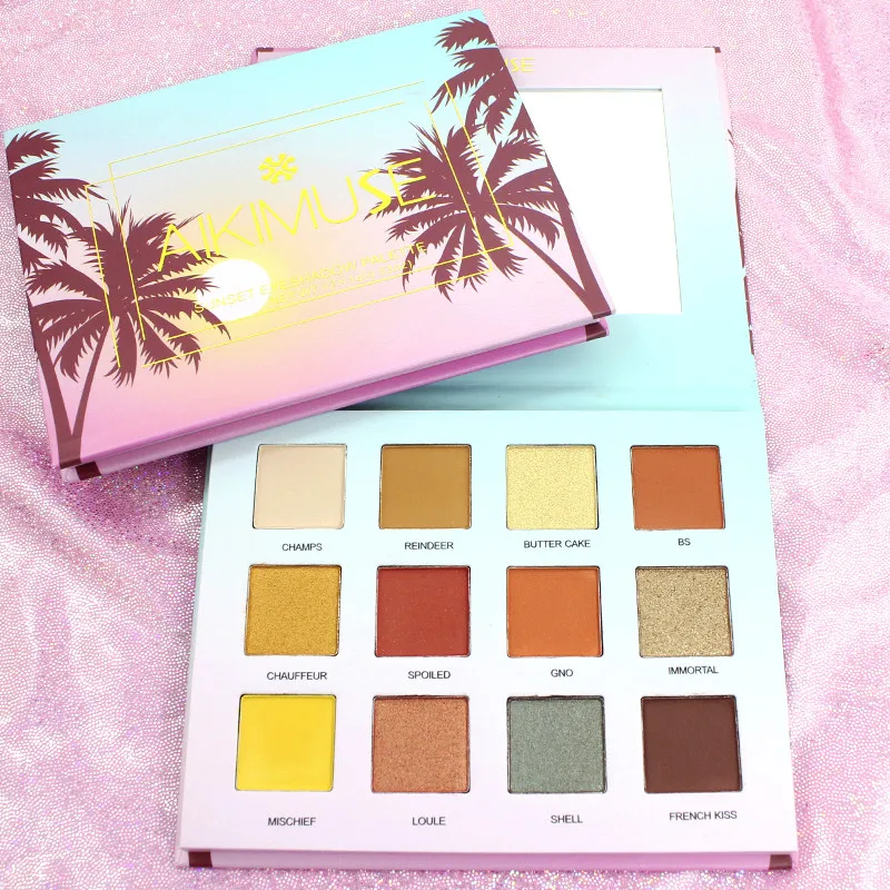 Светильник, тени для век Galaxy Eye Shadow Plate 12 цветов, матовые жемчужные тени для макияжа, дымчатые тени, водостойкая косметика