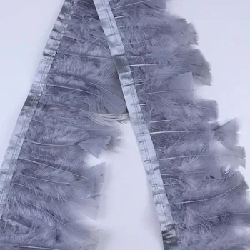 

10yards feathers Dyed Turkey Feathers Trim Ribbon 8-12 cm for Clothing Dress Ribbon Sewing feathers Decoration plumes crafts