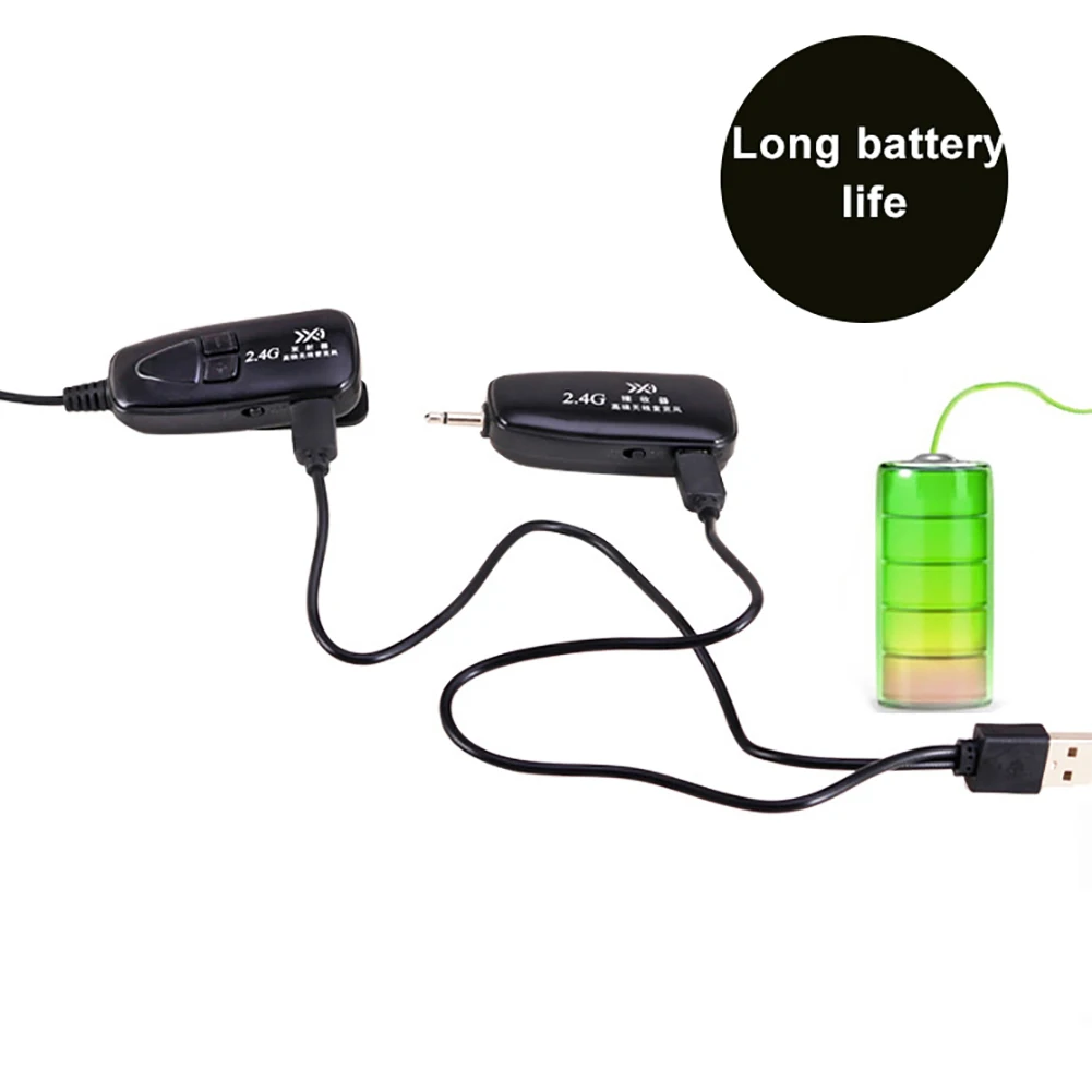 2.4G Wireless Microphone Automatch Condenser Headset with Metal Collar Clip Mic
