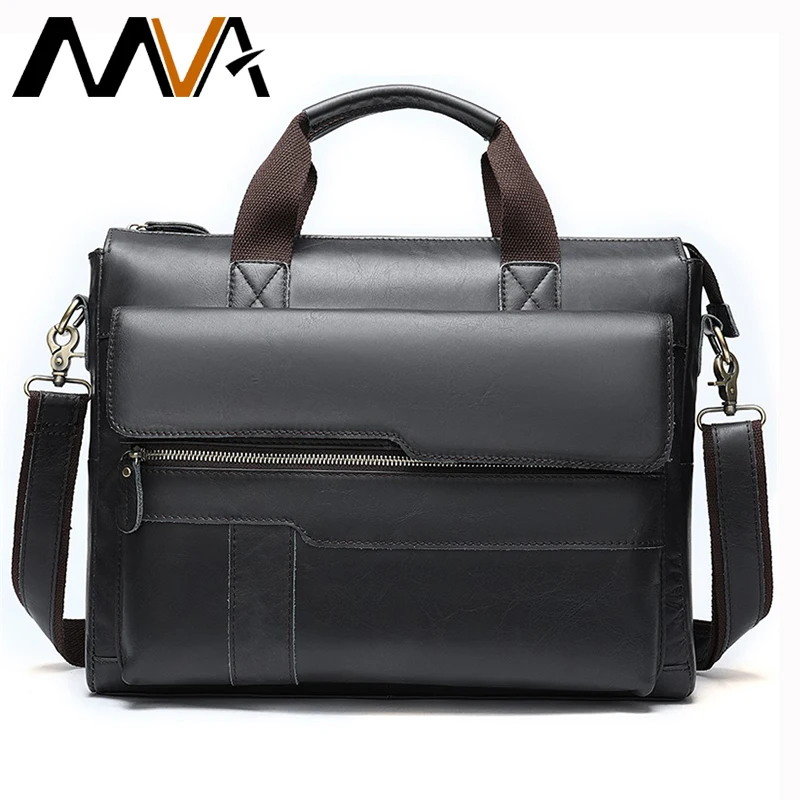 Мужской портфель MVA из натуральной кожи сумка для ноутбука мужская кожаная