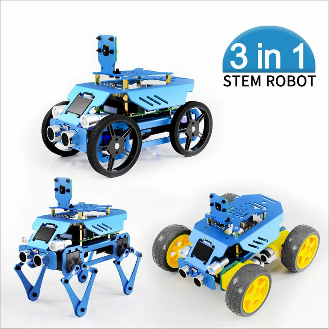 US $148.80 3in1 Aluminum Alloy Robot Set for Pi43 Model BB OpenCV Target Tracking RealTime Video Transmission No Development Board