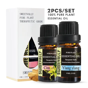 

2pcs Cinnamon Ylang Ylang Natural Aromatherapy Oils10ml For Humidifier Water-soluble Fragrance Oil Massage Essential Oil Set