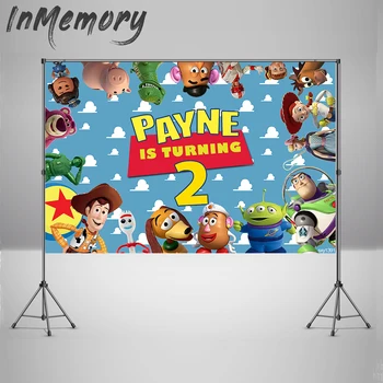 

Floor Photography Backdrops Cartoon Toy Story Candy Customized Children Birthday Party Decor Photophone Backdrop Photo Studio