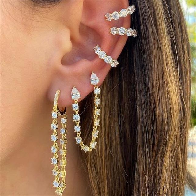 earrings fashion jewelry 2020 stud earing trend ear studs piercings chain aretes accesories for women grils navidad
