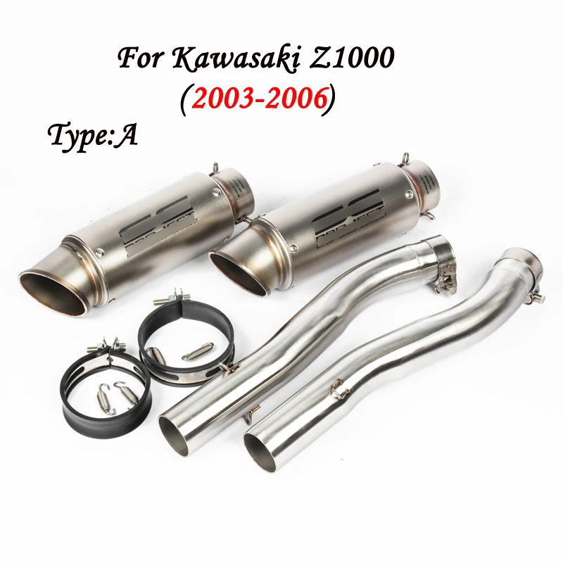 Для 2003 2004 2005 2006 Kawasaki Z1000 выхлопная труба мотоцикла 51 мм Mid+ Хвостовая Труба Набор для левой правой стороны для Z1000 2003-2006