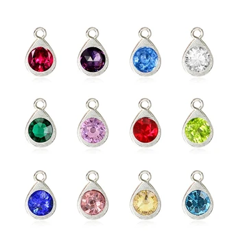 

48 Pcs Water Drop Crystal Beads Charms Pendants Jewelry Findings for DIY Jewelry Making Necklace Bracelet (12 Colors)