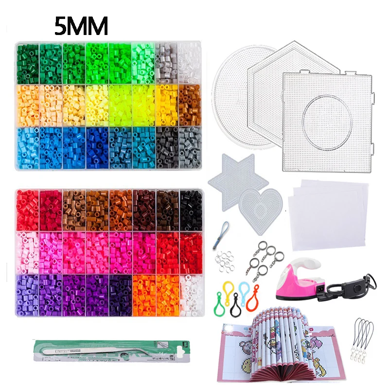 Fuse Beads 72 Colors 2.6mm Adults Hama Beads Complete Kit Puzzle Toys  24/48 Colors 5mm Ironing beads Perler Beads for Children 6
