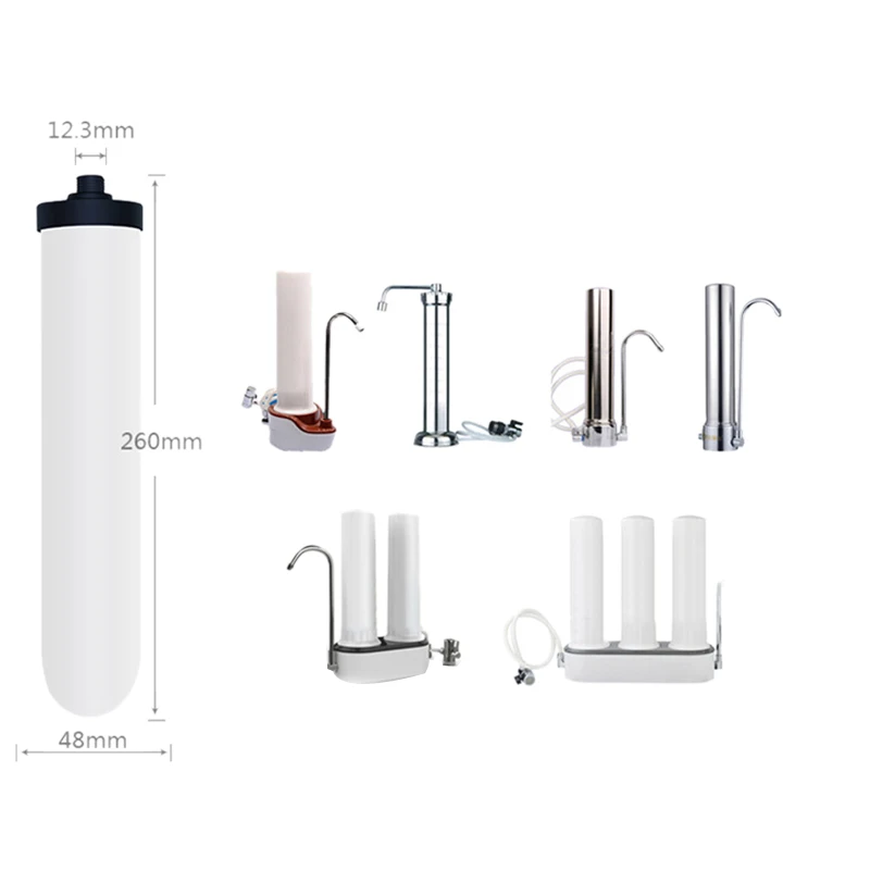 Ceramic Filter Cartridge Washable Activated Carbon Water Purifier Replacement Universal Shower System 10 Inch